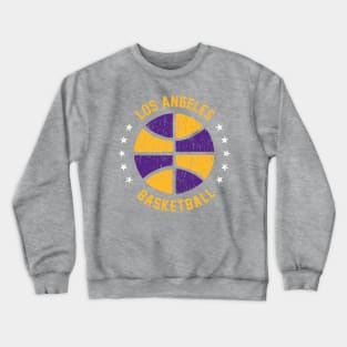 Retro Distressed Los Angeles Basketball Crewneck Sweatshirt